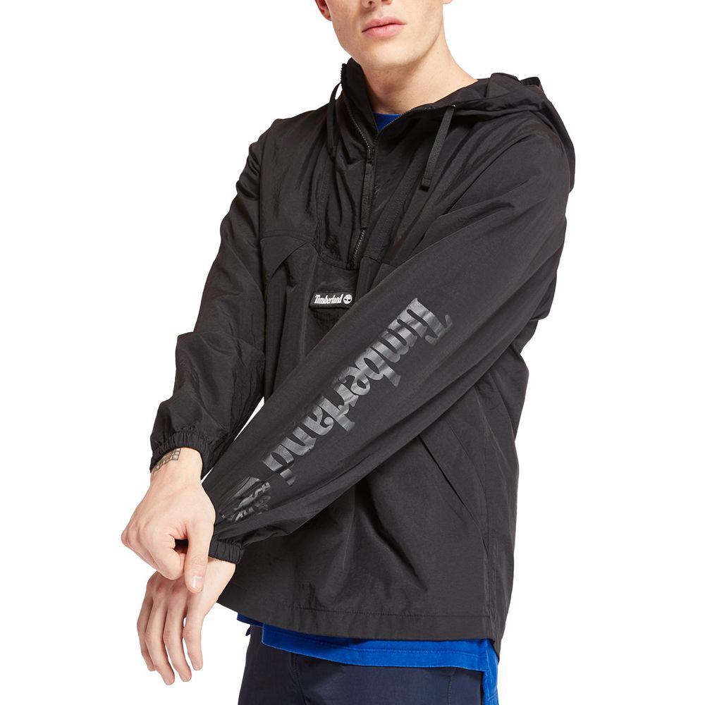 Timberland Μπουφαν Ανδρικα Μαυρα - Pullover Windbreaker - Greece 4326798-JX